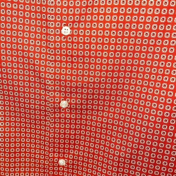 Envelop Jim Smith Button Front Shirt Mens Size Small Cotton Short Sleeve Orange - Picture 6 of 9